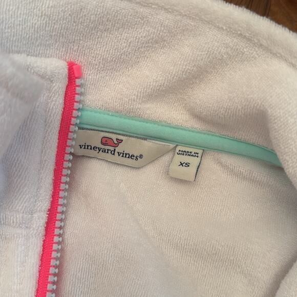 Vineyard vines neon/ white terry cloth pullover size XS - Picture 7 of 9
